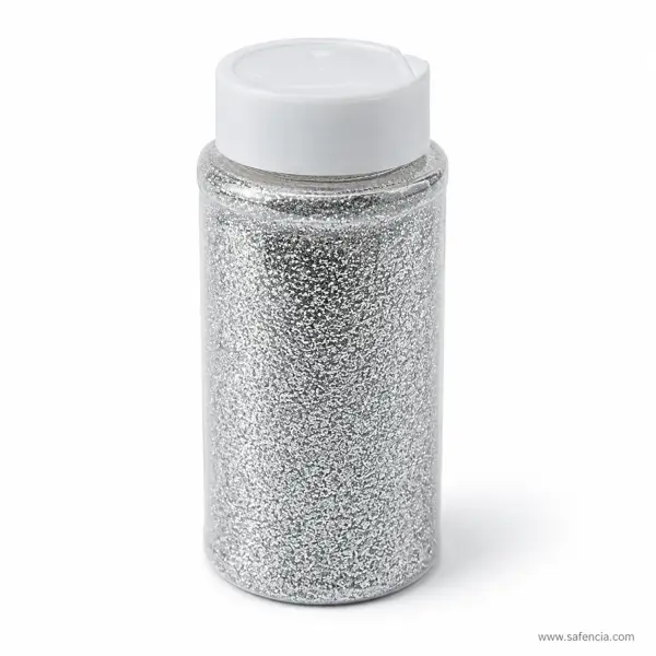 Silver Craft Glitter Bottle Single Piece