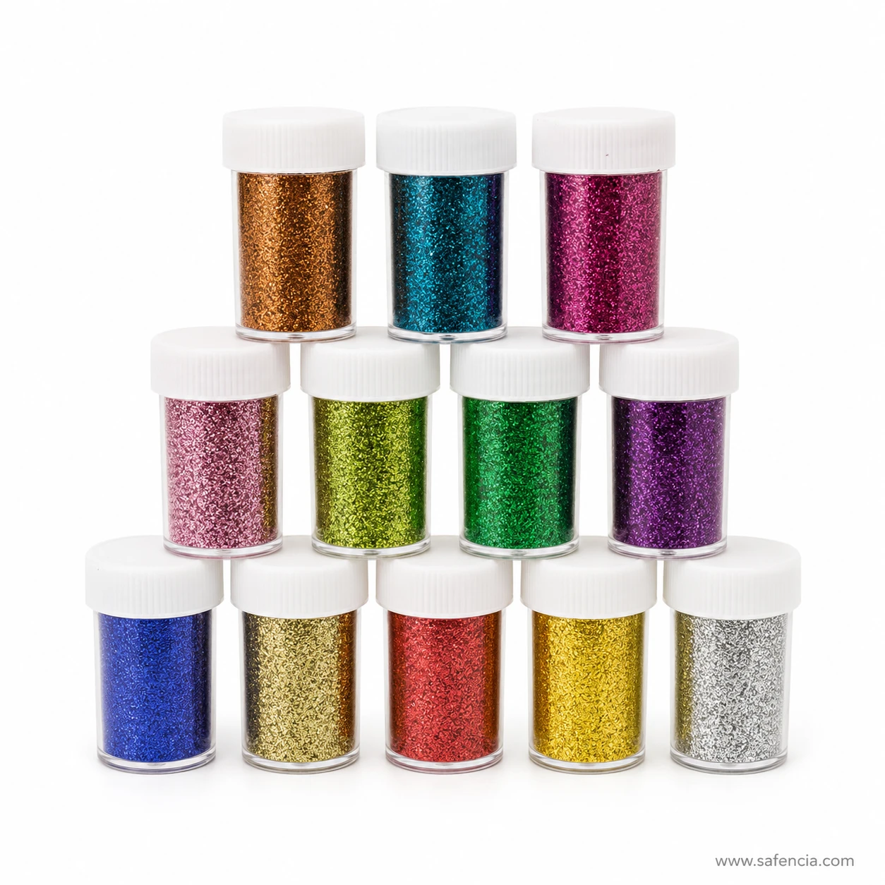 Complete set of 12 craft glitter bottles for school and craft projects