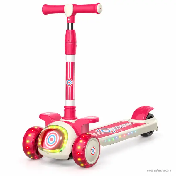 Kids Scooty with Glowing Target Light, Light-Up Wheels and Music