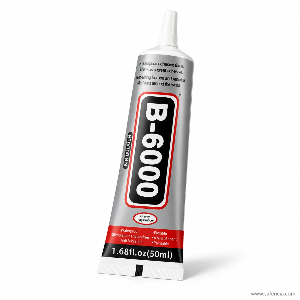B-6000 adhesive tube showing the MR.BULAIEN name printed down the side