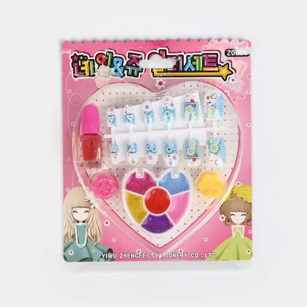 Heart Glitter Nail Art Set for Girls