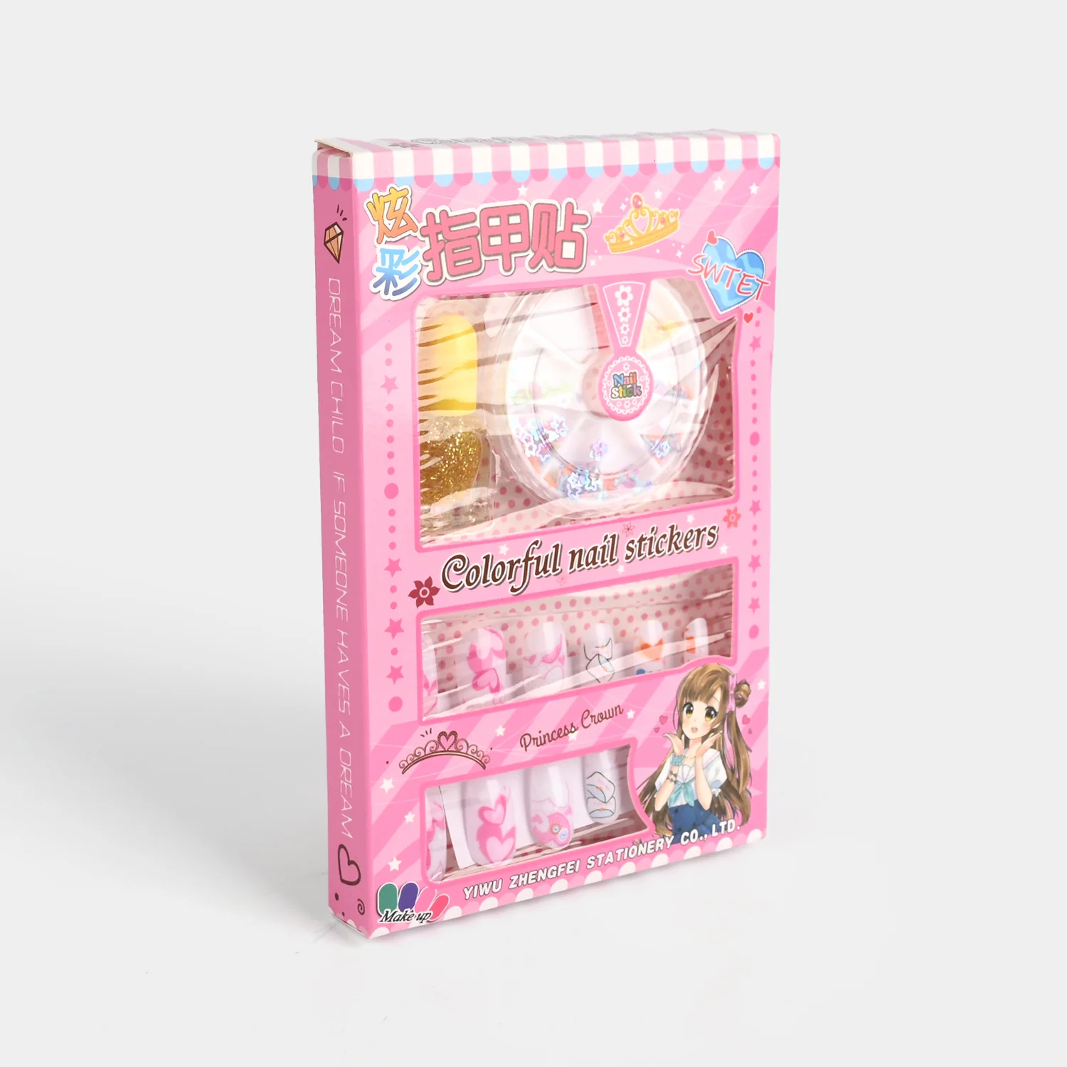 Heart Print Nail Art Set side view
