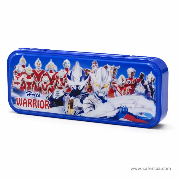 Hello Warrior Metal Pencil Box Blue