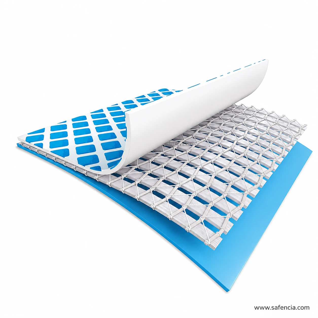 Intex Easy Set Pool wall cut-away showing puncture-resistant 3-ply vinyl construction