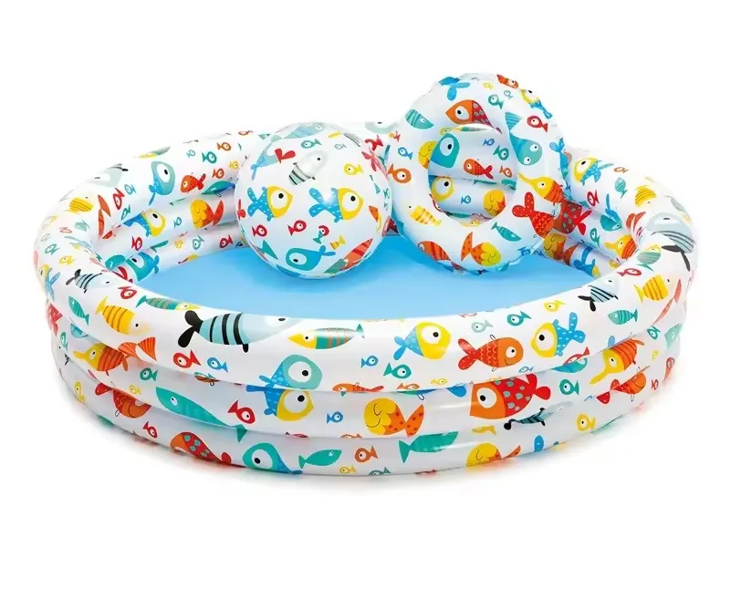 Intex Fishbowl Pool 59431 shown with matching inflatable water-play pieces