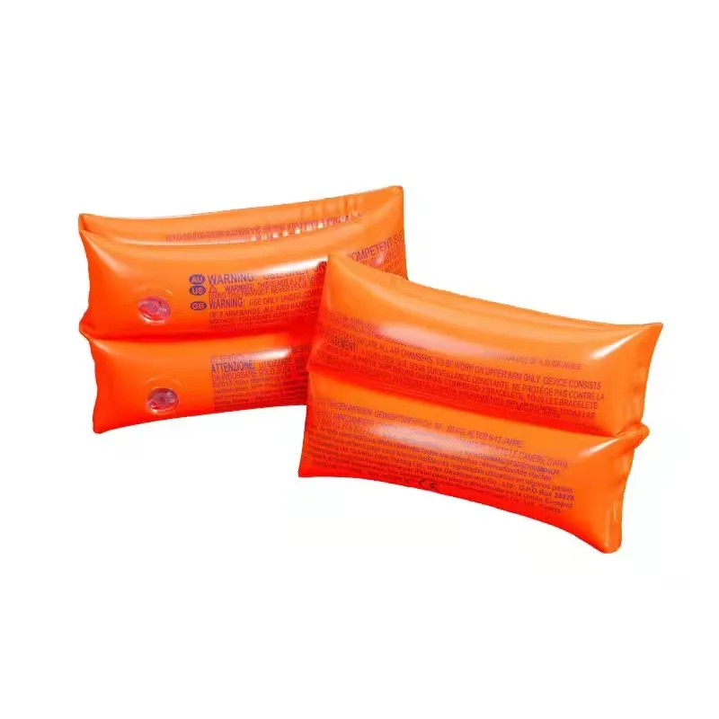 Back view of orange Intex Arm Bands 59642 showing dual air-chamber construction