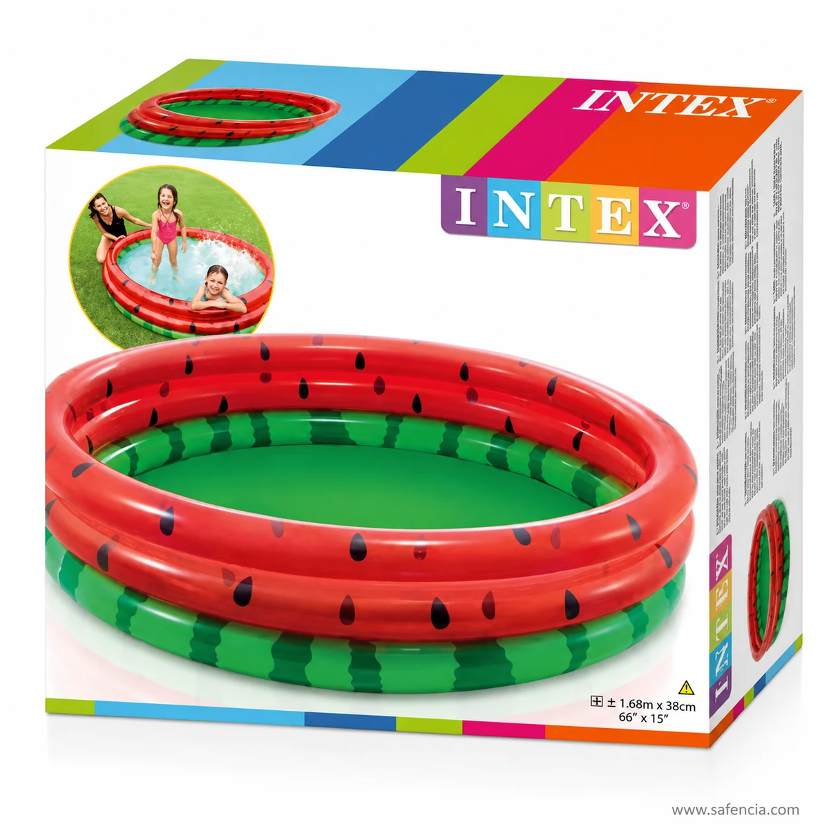 Intex Watermelon Pool retail box showing the printed product image and size details