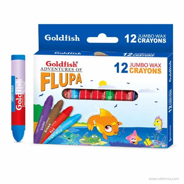 Goldfish Junior Artist Jumbo Wax Crayons — 12 Colours