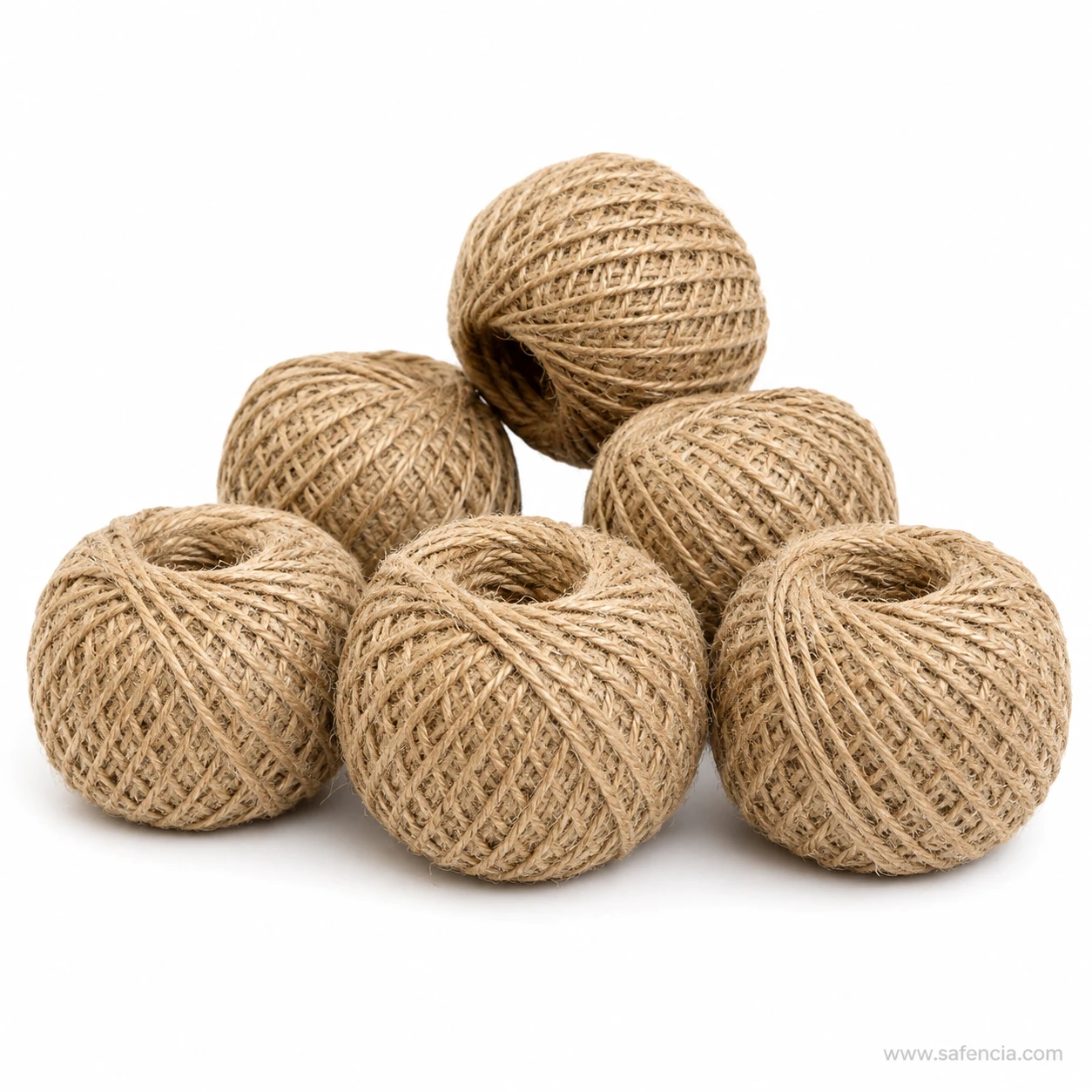 Brown jute twine balls used for craft work and gift wrapping