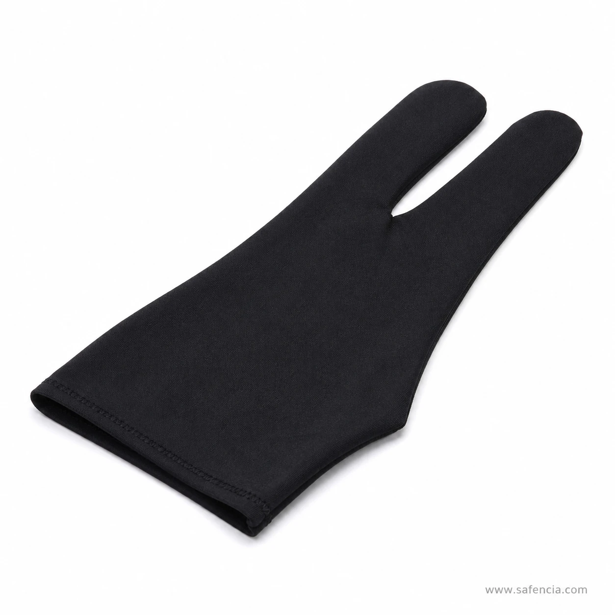 Black anti-smudge drawing glove folded flat showing the fabric texture