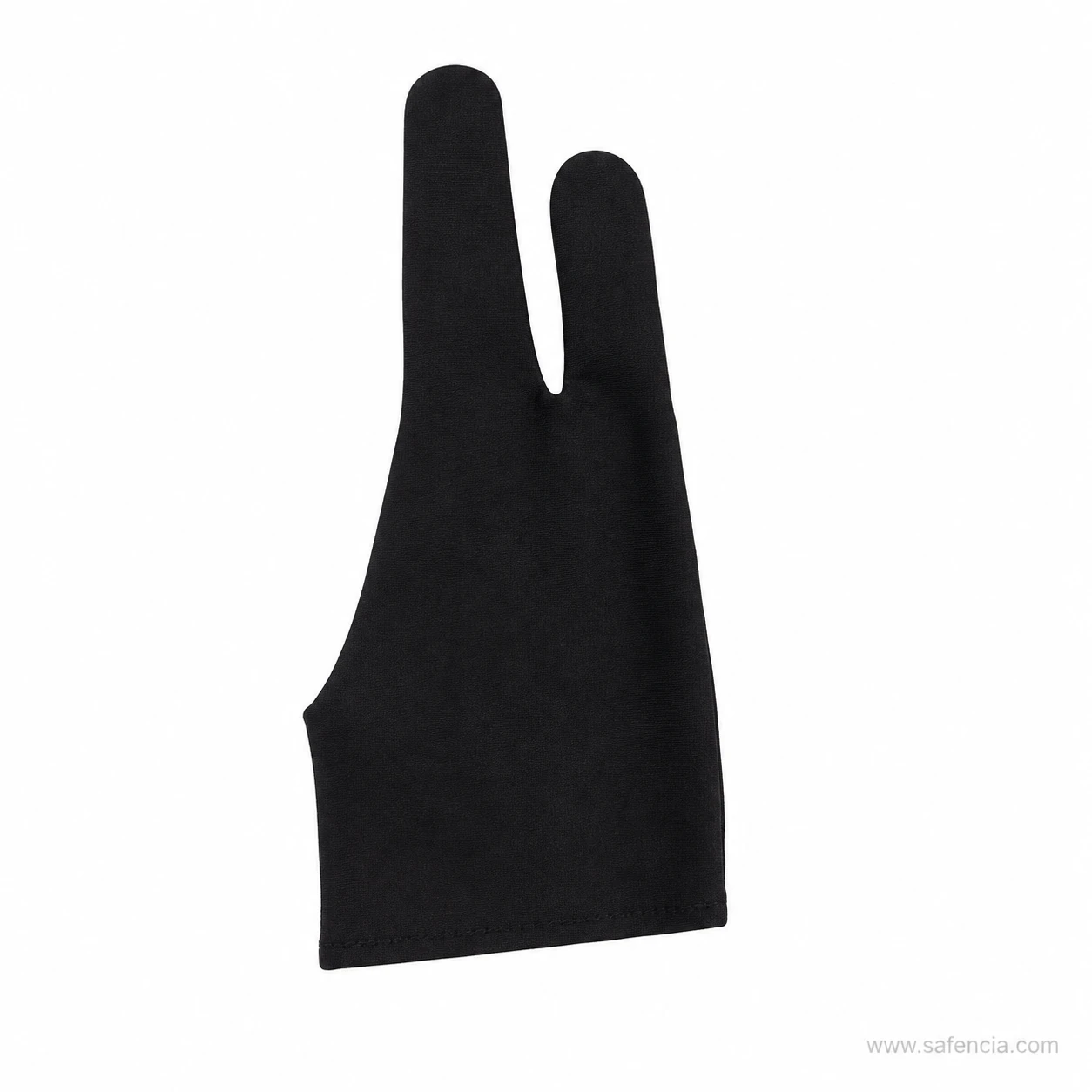 Black two-finger anti-smudge drawing glove shown on its own