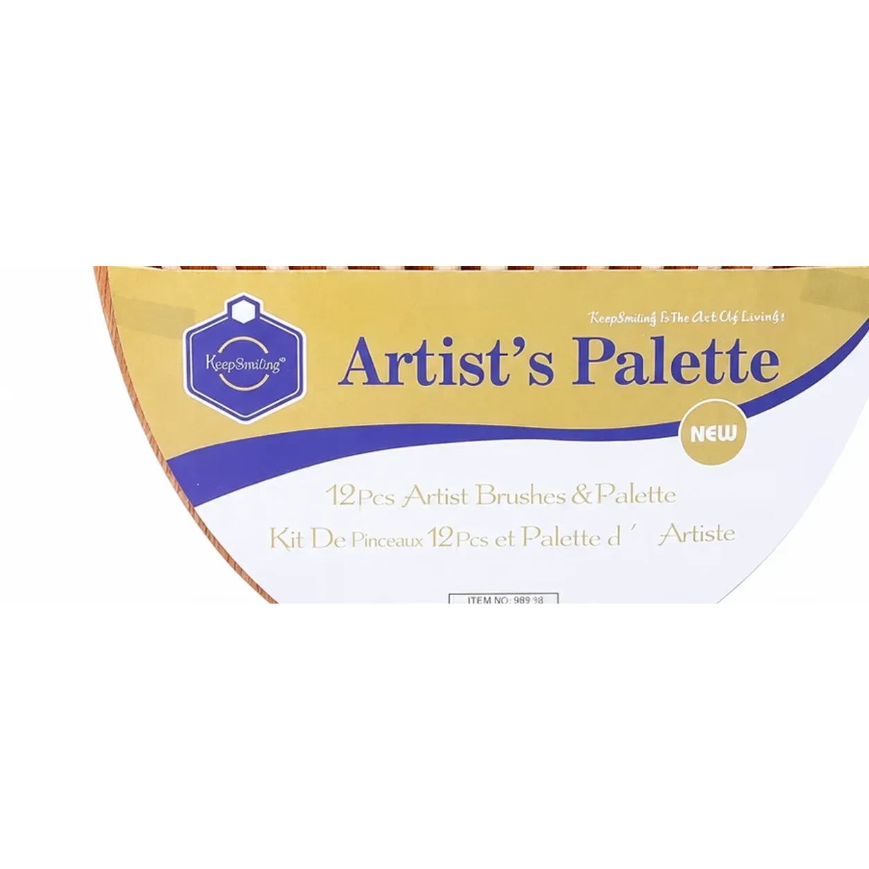 Close view of the card printed 12 Pcs Artist Brushes and Palette