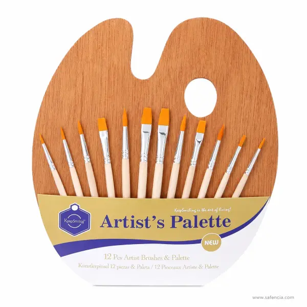 Keep Smiling Artist's Palette with 12 Brushes
