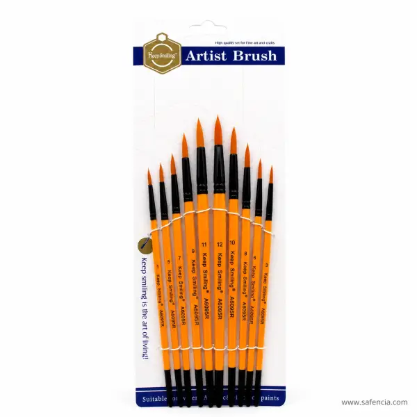 Keep Smiling Artist Round Brush Set of 10 — A6095R