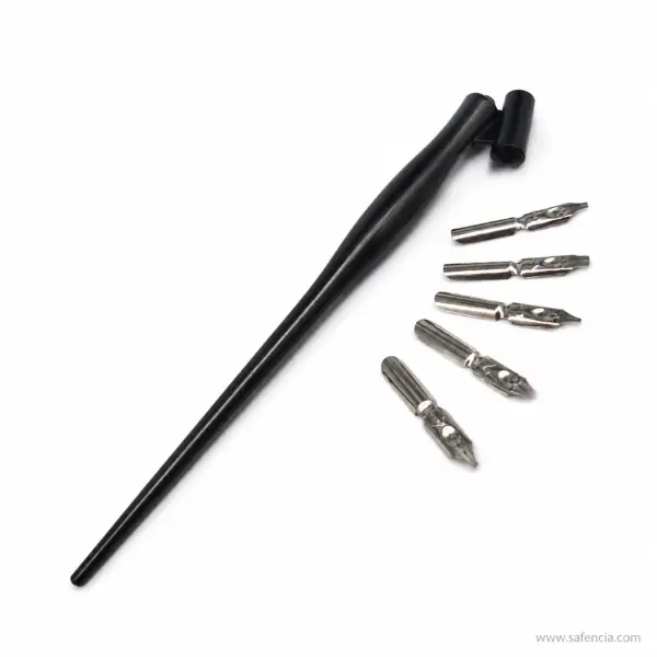 Keep Smiling Oblique Calligraphy Pen Holder with 5 Nibs