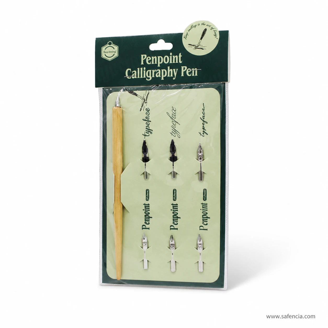Close view of the Penpoint card showing the typeface nib row above and the coded Penpoint nib row below