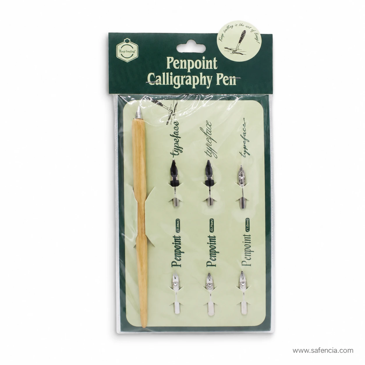 The plain light wooden straight calligraphy holder from the Penpoint set, tapered at both ends