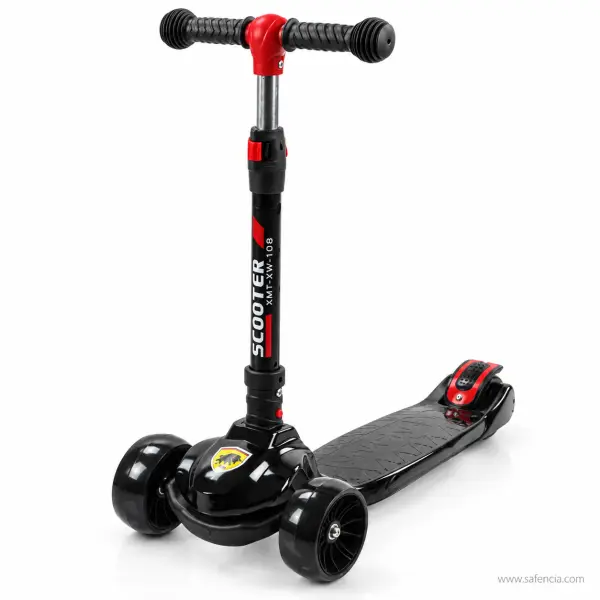 Kick Scooter for Kids with Sporty Front and Folding Handle, Black, Blue or Red
