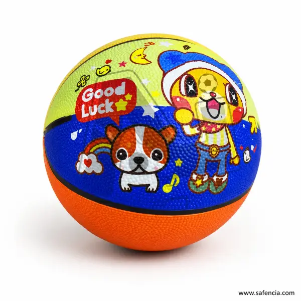 Kids Basketball Size 3 Multicolor Cartoon Rubber Mini Ball