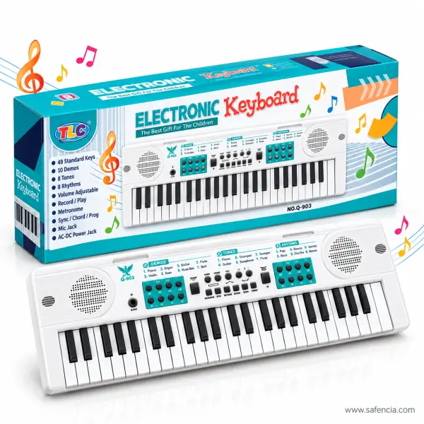 TLC 49 Keys Electronic Keyboard Piano for Kids with USB Cable, Q-903