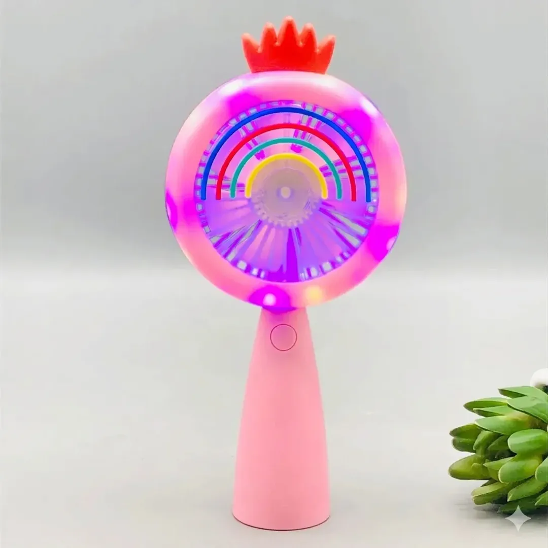 Kids 7-inch rechargeable rainbow cooling fan – available colours
