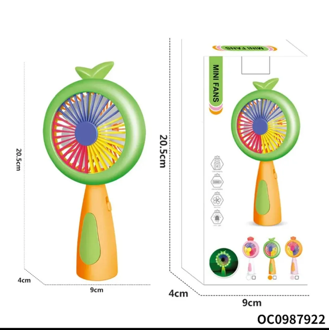 Kids mini hand fan dimensions and size
