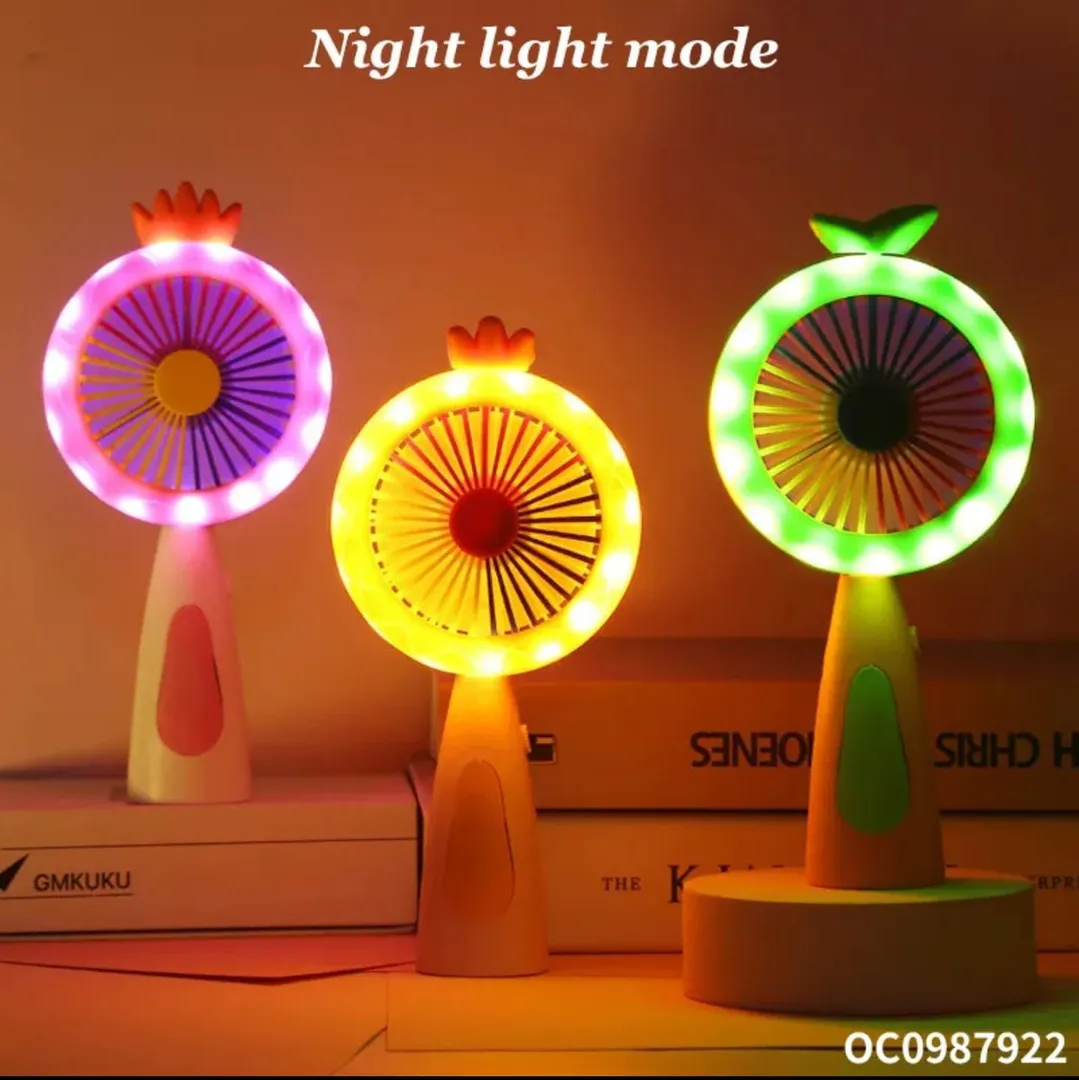 Kids mini hand fan night light mode