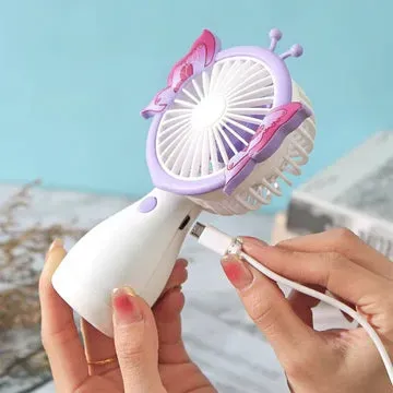 USB charging port on butterfly hand fan