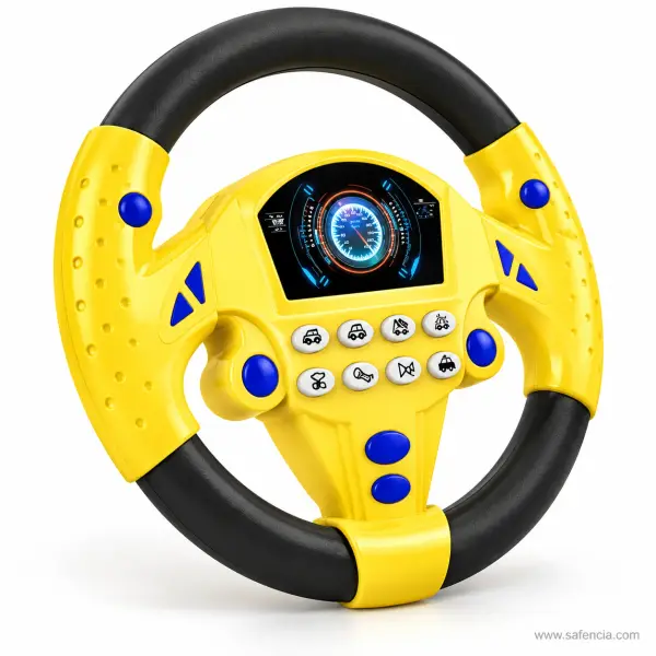 Kids Musical Steering Wheel Toy with Sounds and Suction Base