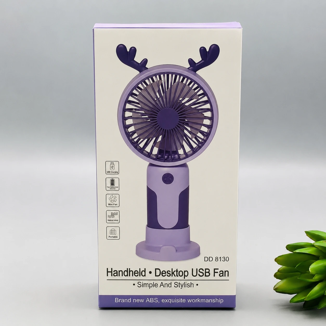 Kids deer design mini cooling fan retail packaging box