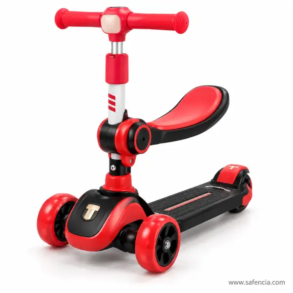 Kids Scooty with Adjustable, Removable Seat and Light-Up Wheels