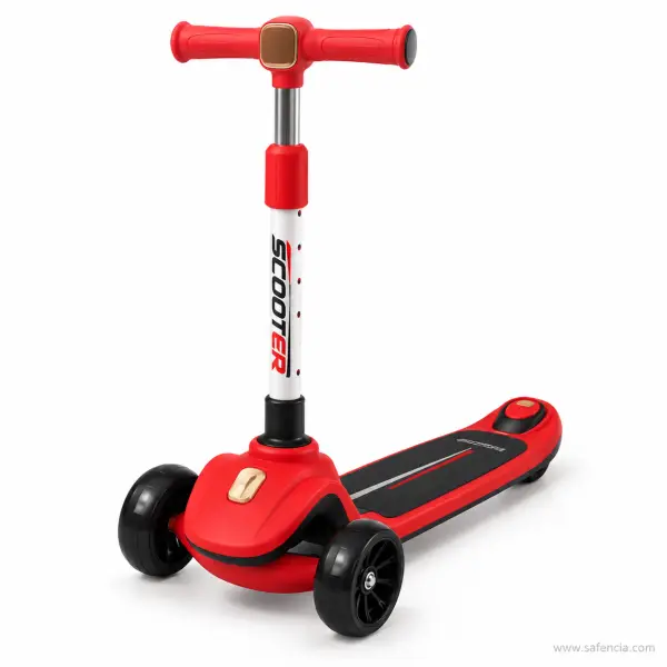Kids Scooty with Rear Brake, Adjustable Handle and Light-Up Wheels