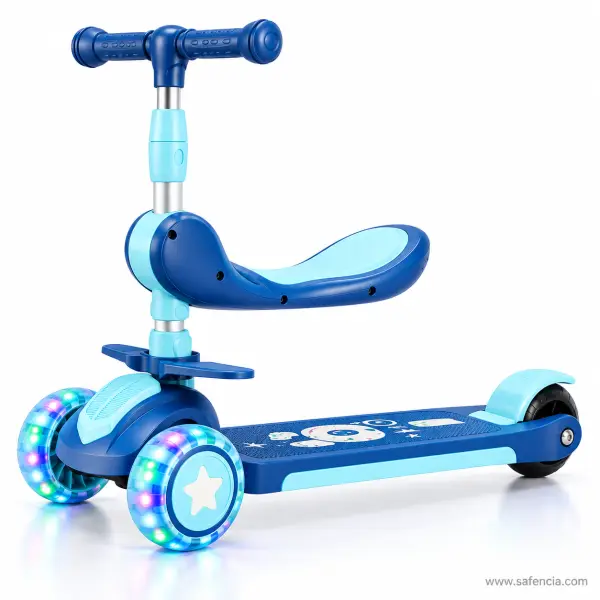 Kids Scooty with Removable Seat and Foot Rests, Lights and Music