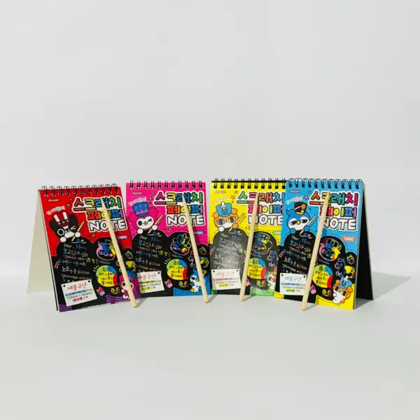 Kids Scratch Art Drawing Book Set with Wooden Stylus