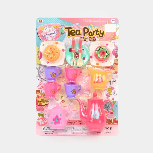 Kids Tea Party Play Set with Dishes & Accessories