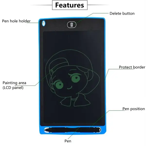 LCD Writing Board for Kids - with Board Marker