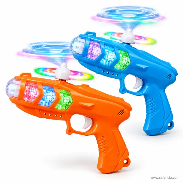 LED Flash Gun Toy with Music and Spinning Light Propeller