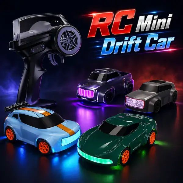 Lighting Mini Desktop Drift RC Car 1/64 4WD