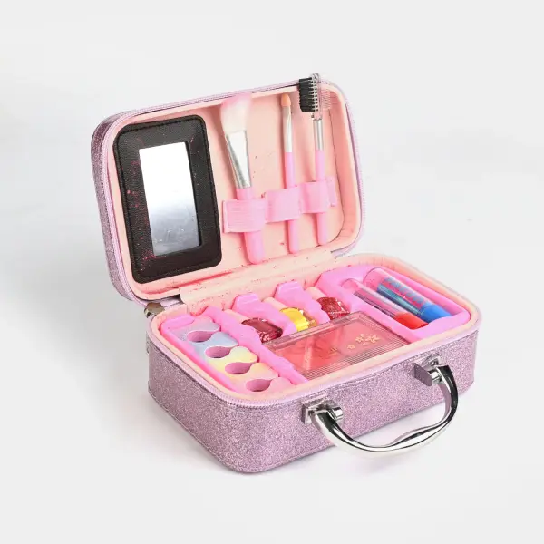 Lilac Glitter Makeup Briefcase for Girls