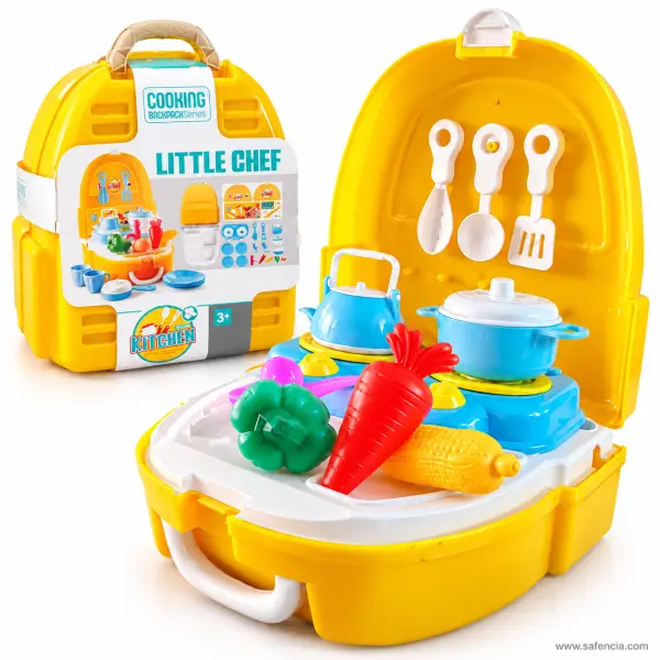 Little Chef Kitchen Set for Kids, 22 Pcs Cooking Backpack Play Set
