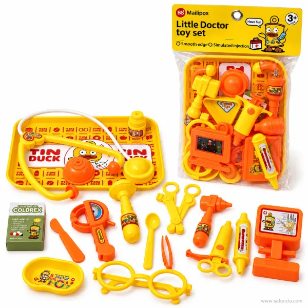 Little Doctor Set for Kids with Stethoscope, Syringe and Tray