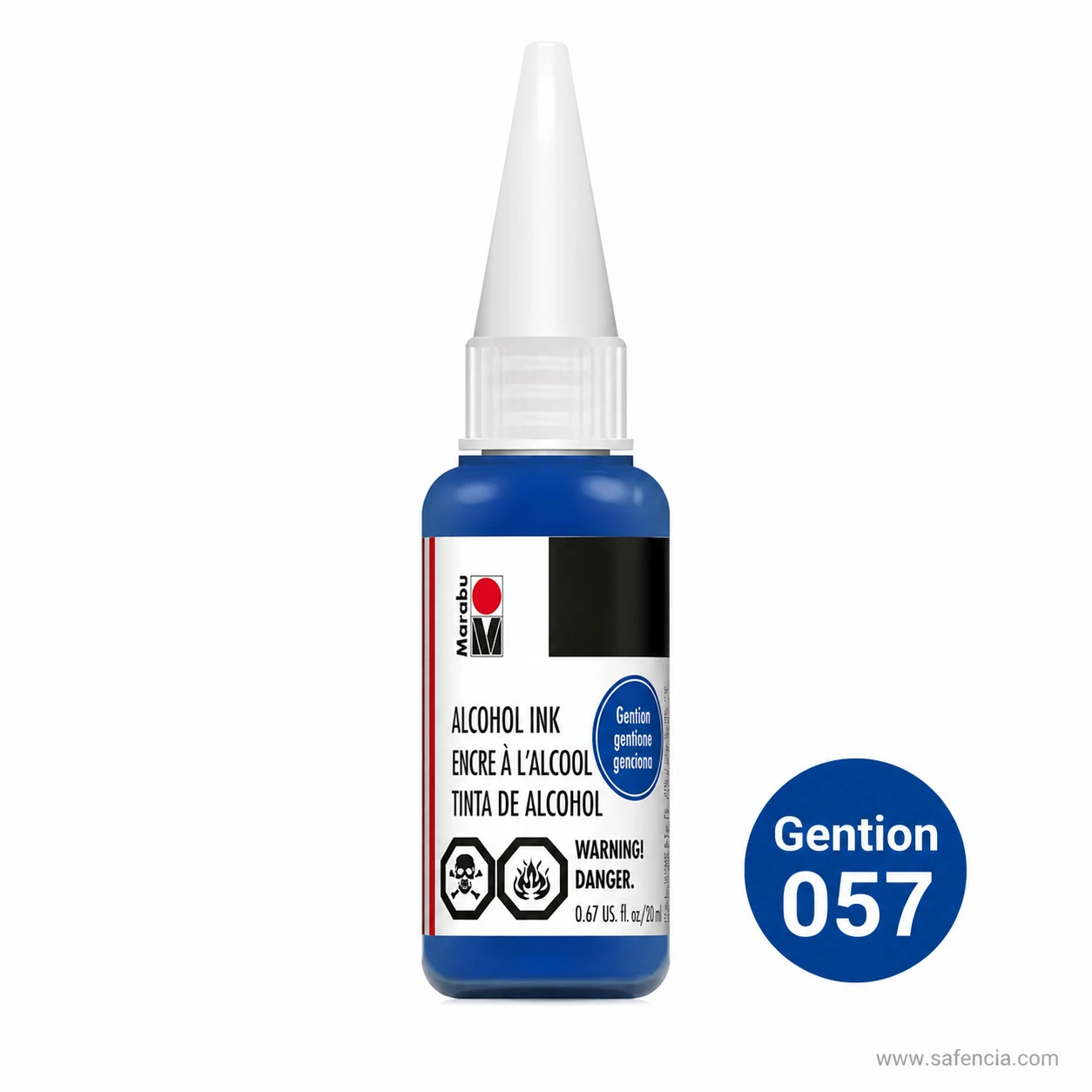 Marabu Alcohol Ink blue bottle printed Gention 057 on the label