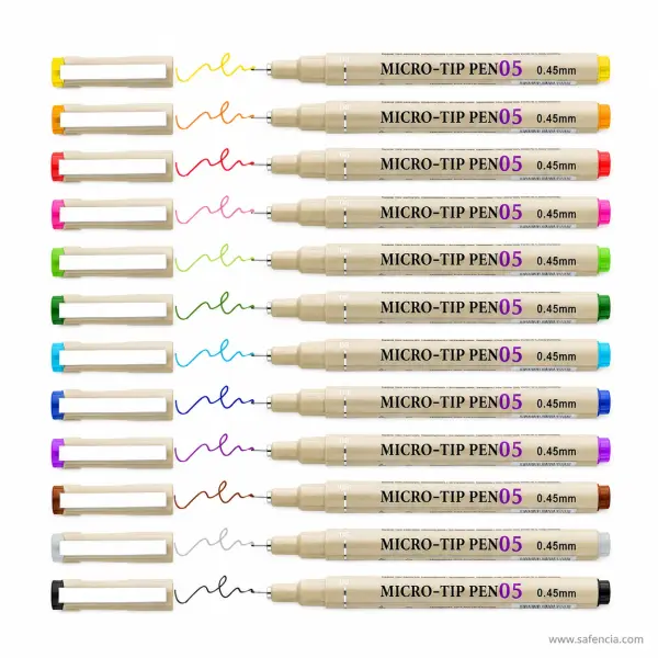 Keep Smiling Micro-Tip Pen 05 — Set of 12 Colours