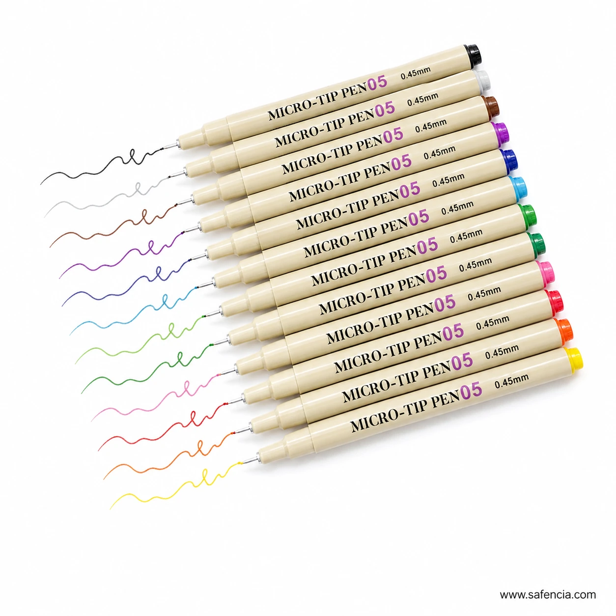 Micro-Tip pens grouped showing the barrel printed 05 and 0.45mm