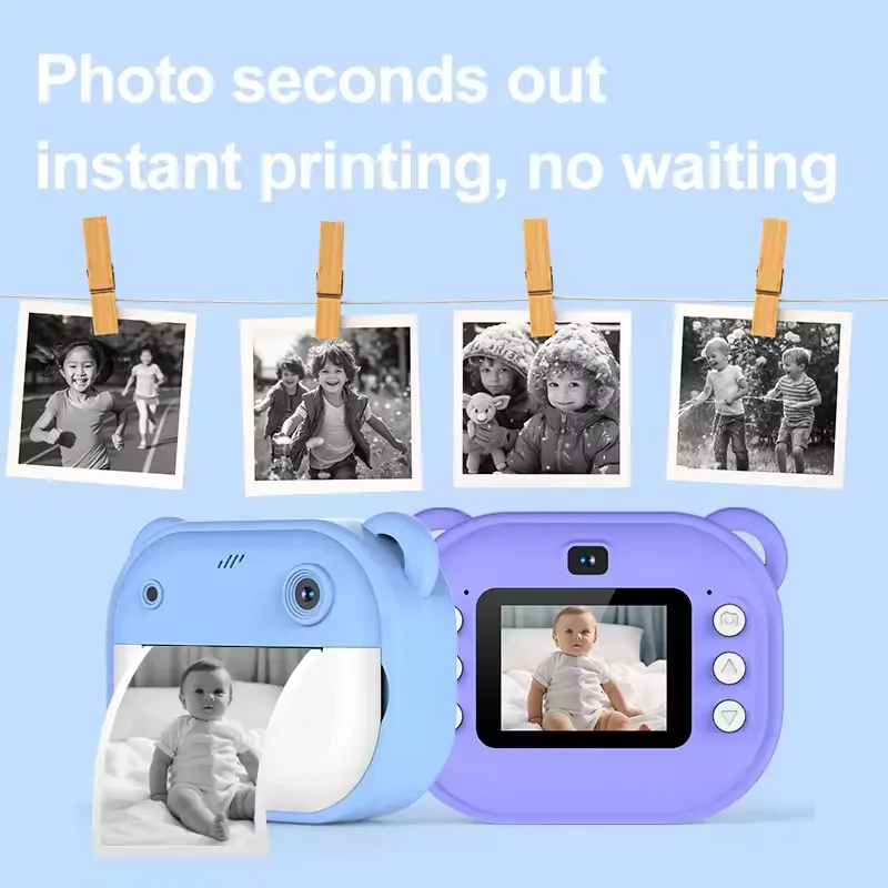 Instant camera printing photos in seconds