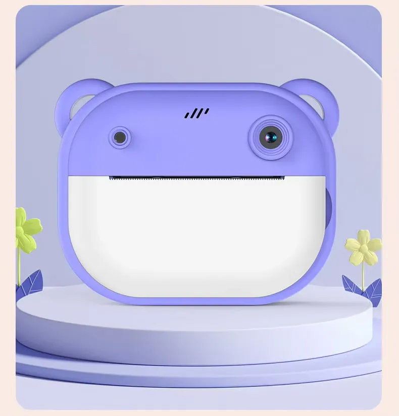Purple instant print camera
