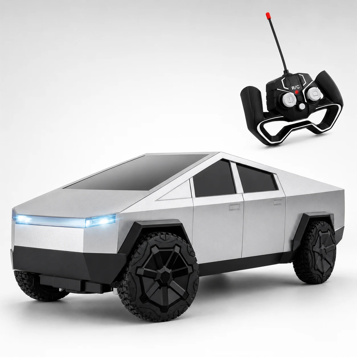 Mini RC Cyber Truck 358-9 side view with controller