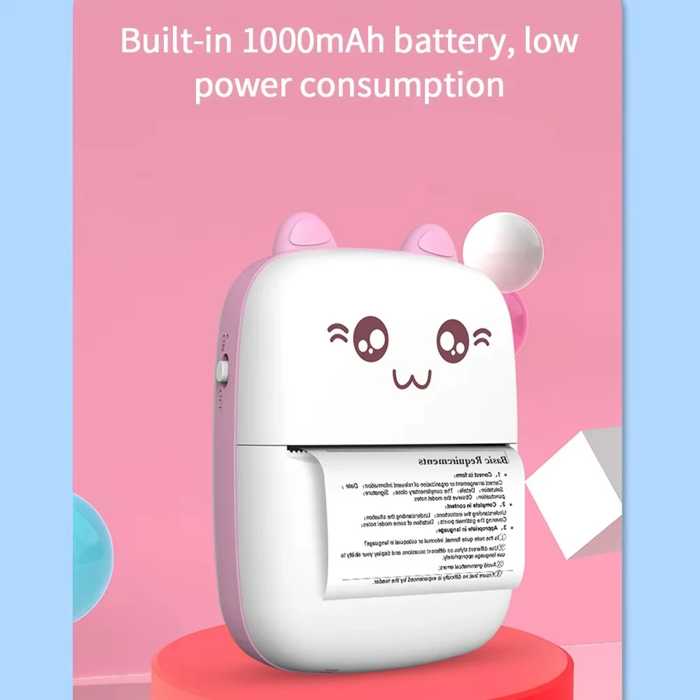 Mini thermal printer 1000mAh battery