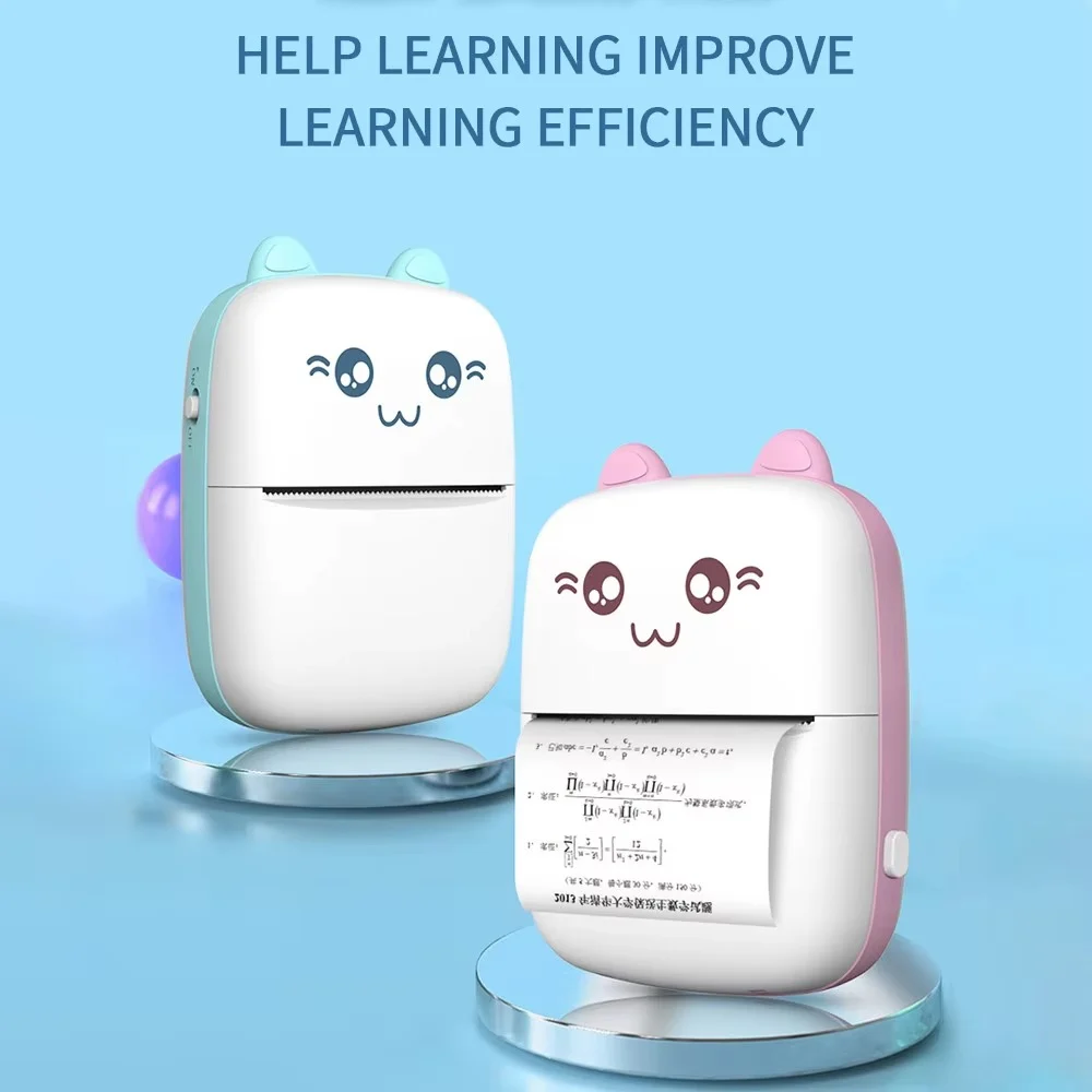 Cute cat design mini thermal printer