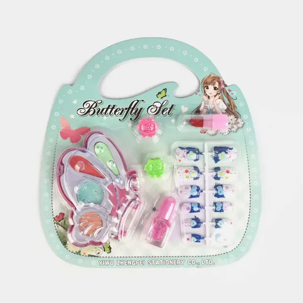 Mint Butterfly Lip & Nail Art Set for Girls